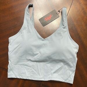 Baby blue sports bra.  Brand new never used